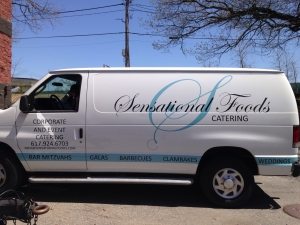 custom van lettering watertown ma boston catering van graphics