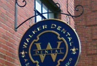 dental office dentist signage boutique dentist custom carved sign gold leaf cambridge ma dentist sign gold business sign dimensional signage boston hanging signage