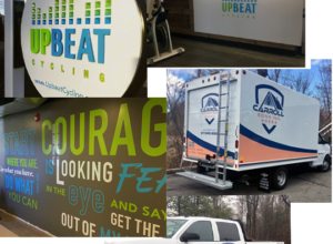 sign projects truck lettering vehicle wrap wall logo wall mural HDU sign van graphics boston