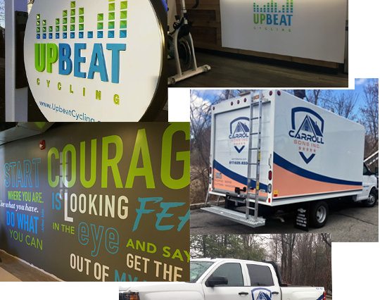 sign projects truck lettering vehicle wrap wall logo wall mural HDU sign van graphics boston