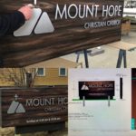 Mount Hope Church sign, wood sign, dimensional sign, metal letters, sign design